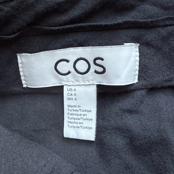 COS Corduroy Wide Leg High Rise Black Cotton Pants  Size 4 - Picture 4 of 7